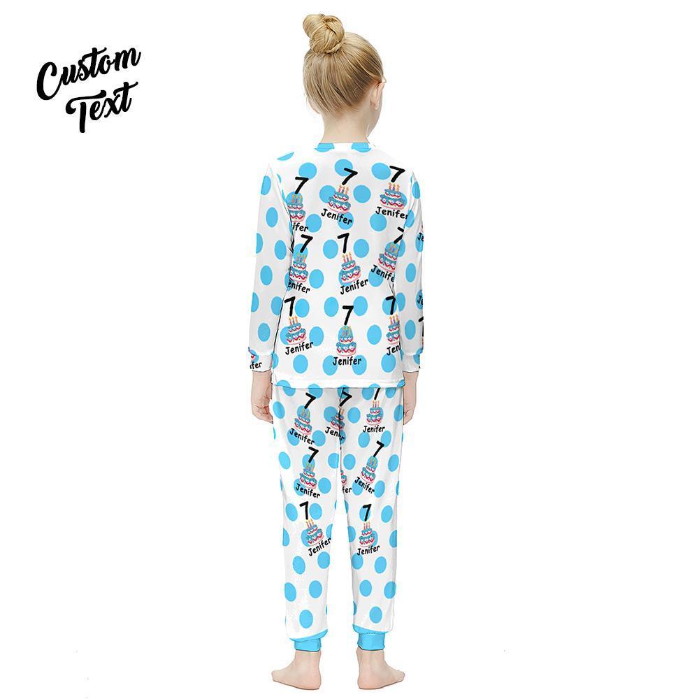 Birthday Gifts, Custom Long Sleeve Pajamas Add Name And Age Kids' Suit Birthday Gifts - Birthday Cake - FaceSocksUSA