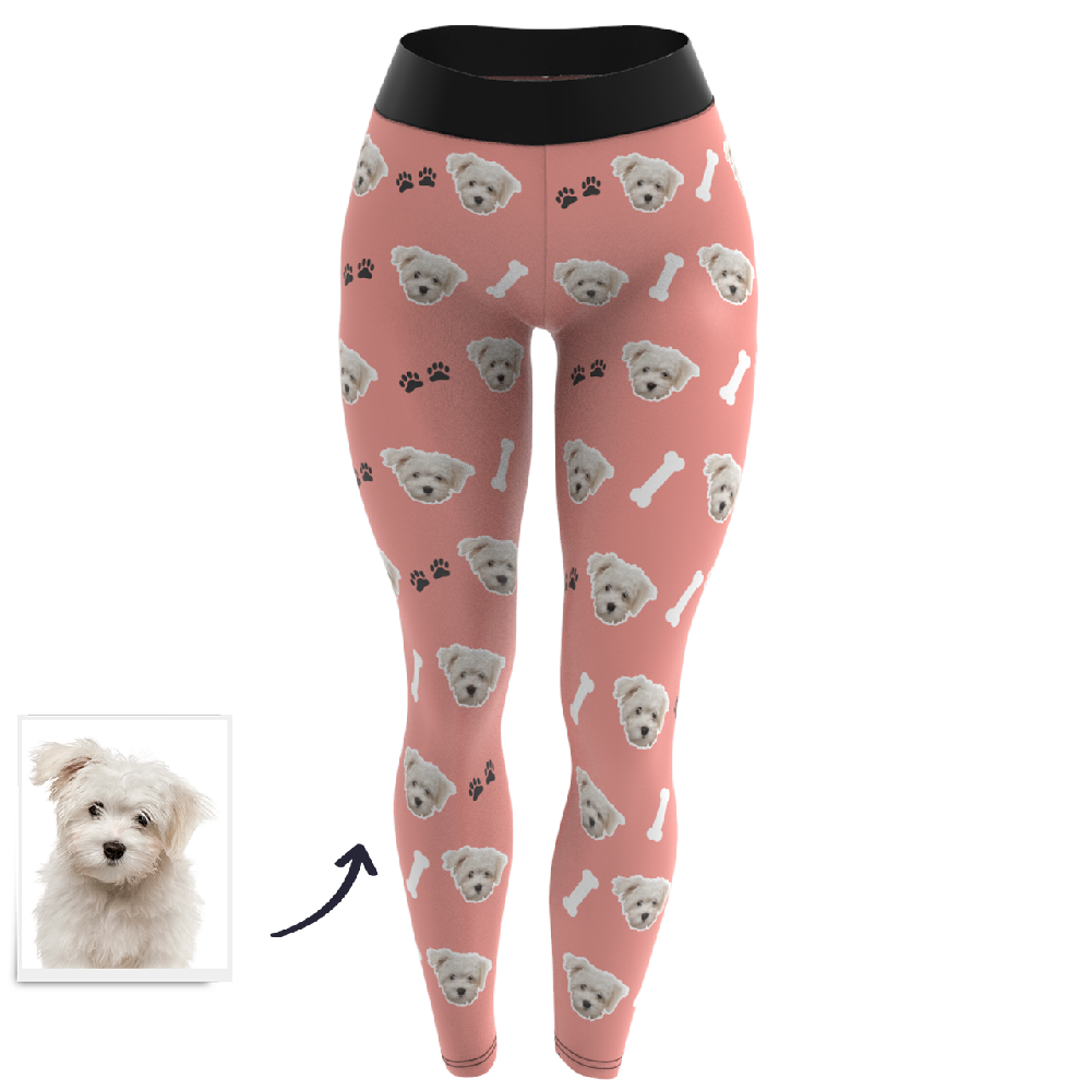 Custom Pet Dog Face Personalized Leggings - Custom Yoga Pants-FaceSocksUSA