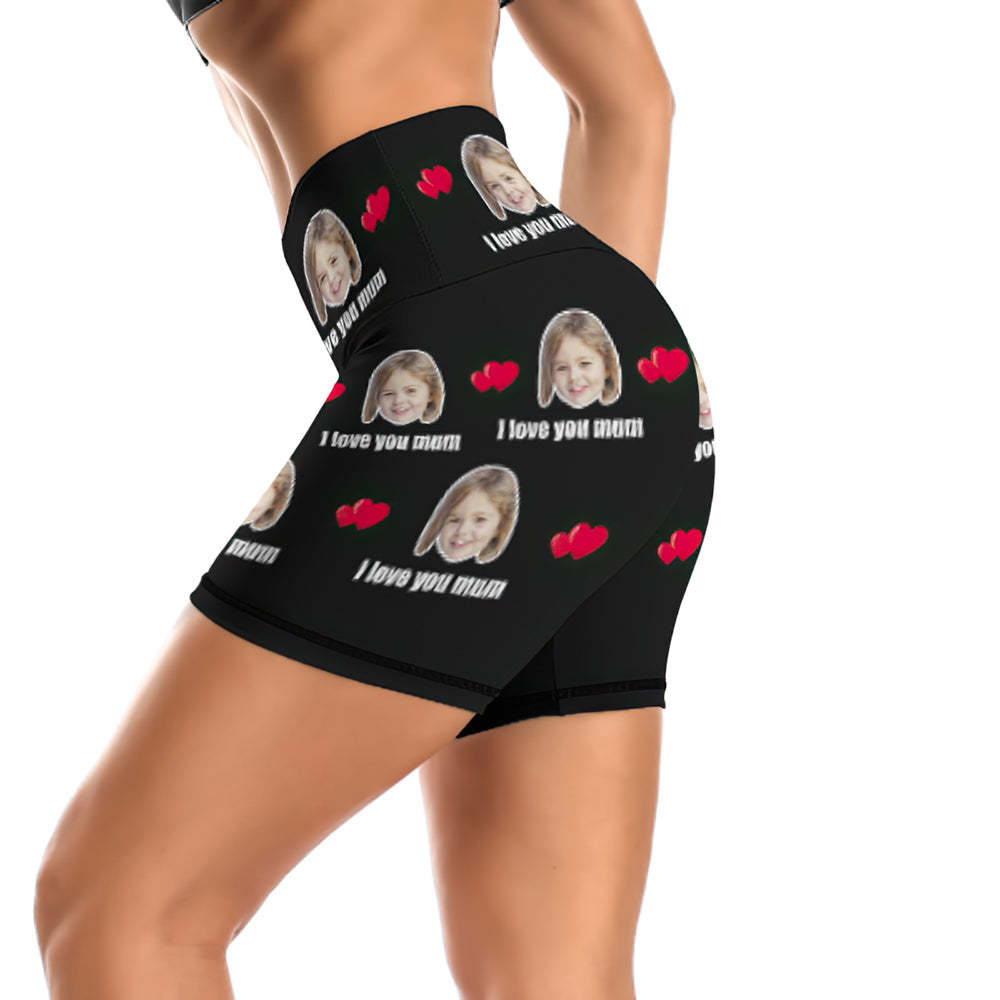 Custom Face Leggings and Tank Top Black Yoga Clothing Suit Mother's Day Gift - I Love You Mom - FaceSocksUSA