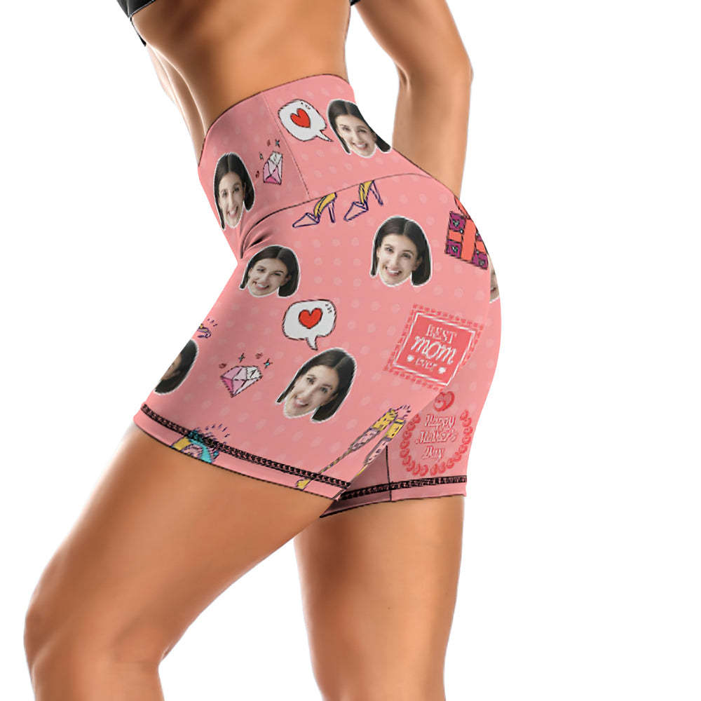 Custom Face Leggings and Tank Top Pink Yoga Clothing Suit Mother's Day Gift - Best Mom Ever - FaceSocksUSA