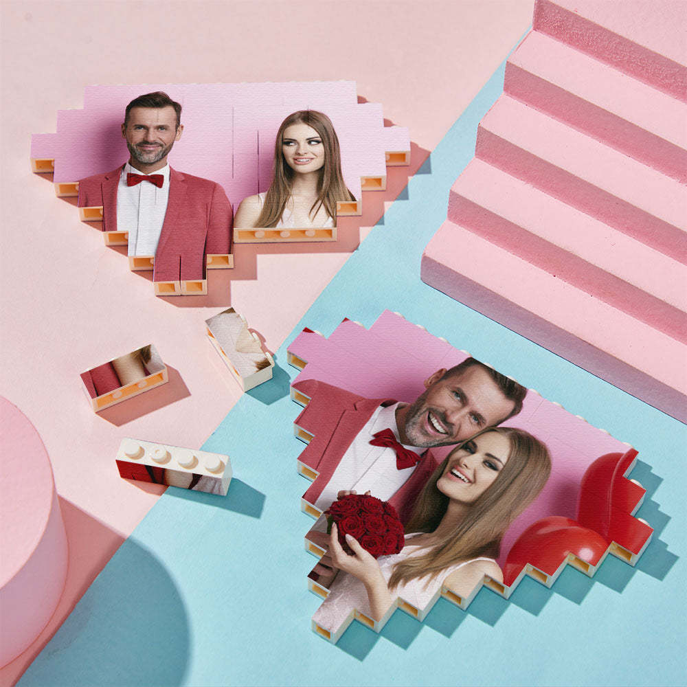 Custom Building Block Puzzle Personalized Photo Brick Diamond Shape - FaceSocksUsa