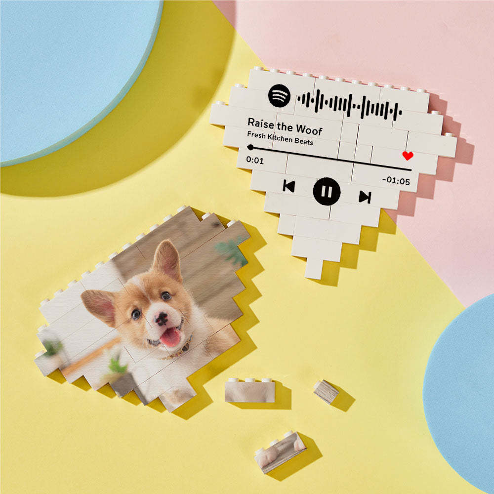 Custom Building Block Puzzle Personalized Photo Brick Diamond Shape - FaceSocksUsa