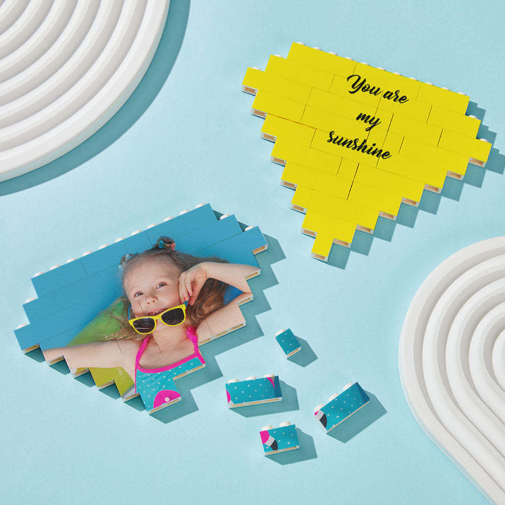 Custom Building Block Puzzle Personalized Photo Brick Diamond Shape - FaceSocksUsa