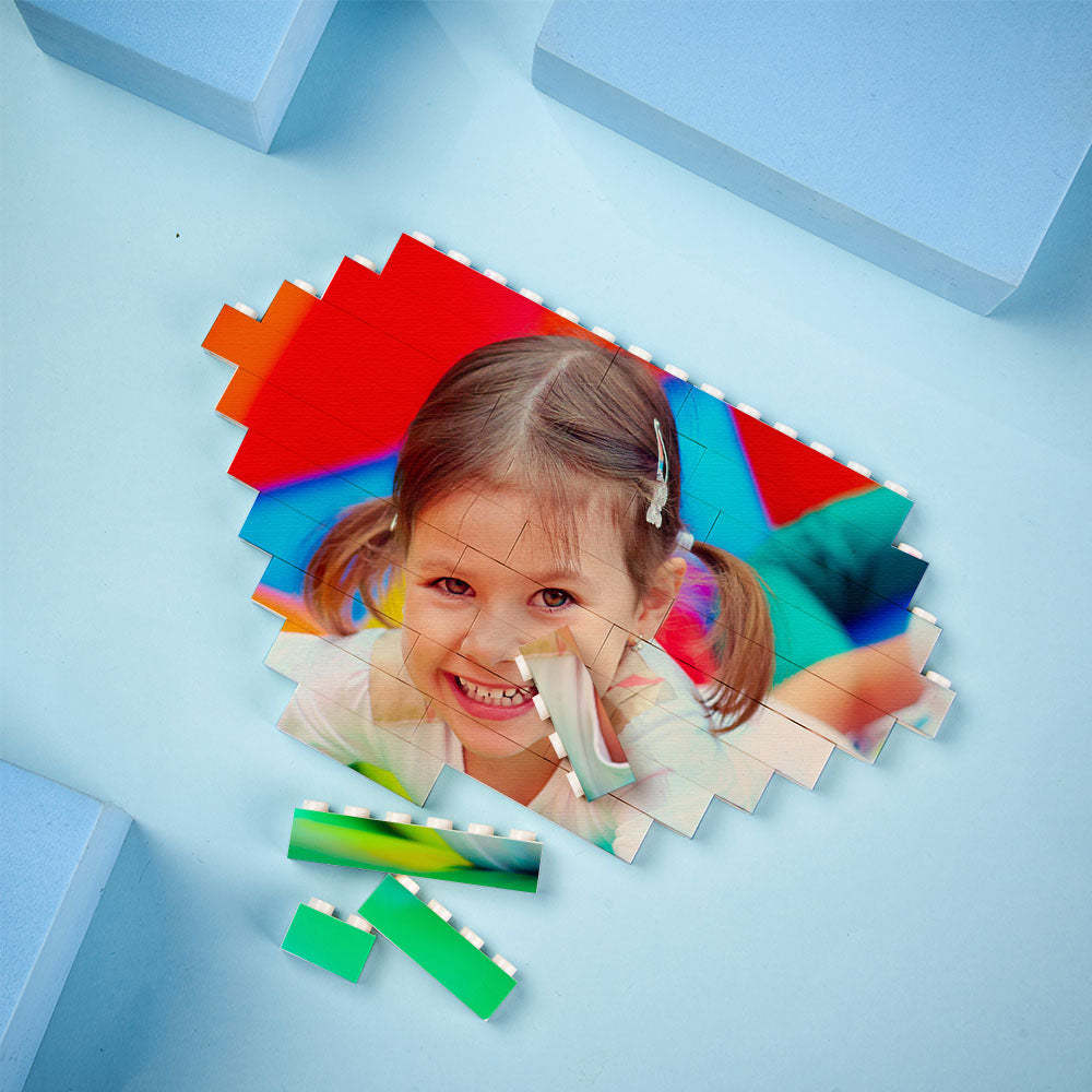 Custom Building Block Puzzle Personalized Photo Brick Diamond Shape - FaceSocksUsa