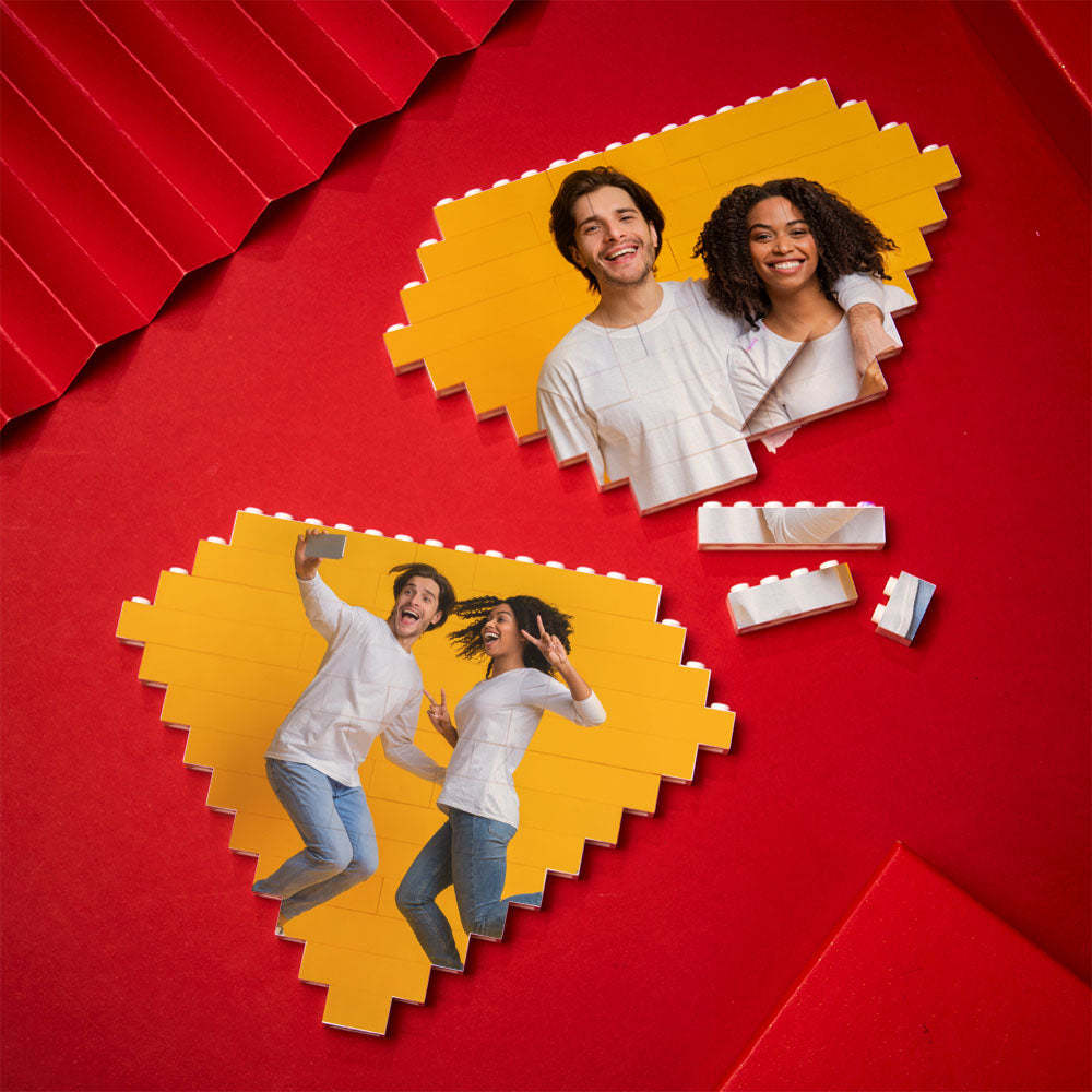 Custom Building Block Puzzle Personalized Photo Brick Diamond Shape - FaceSocksUsa
