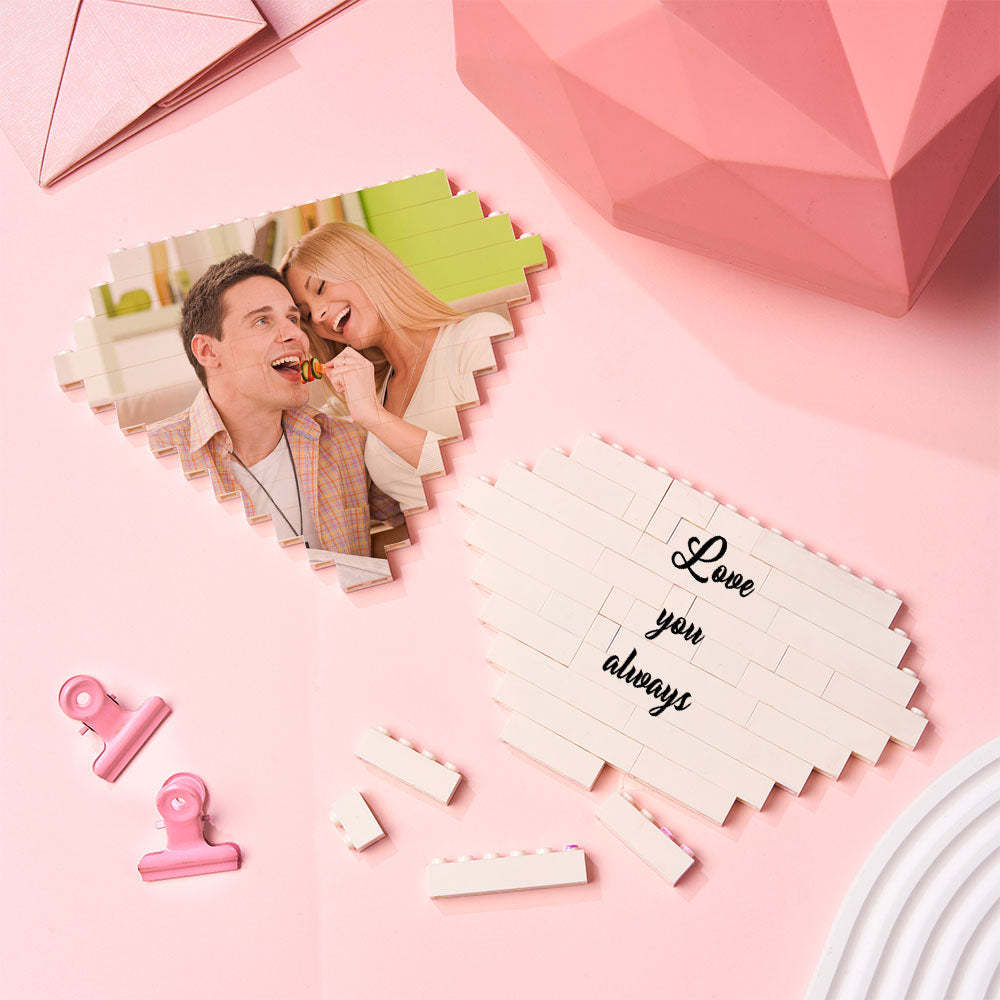 Custom Building Block Puzzle Personalized Photo Brick Diamond Shape - FaceSocksUsa