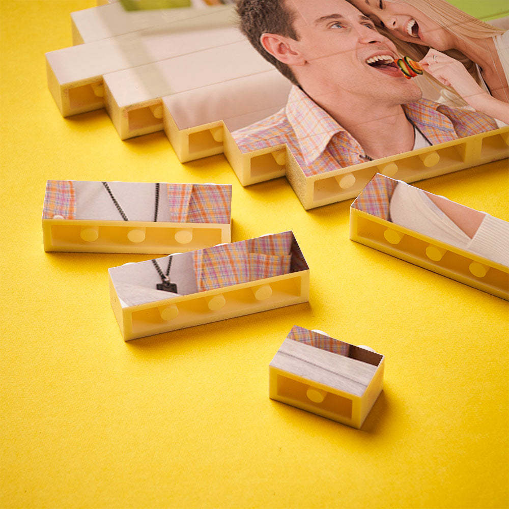 Custom Building Block Puzzle Personalized Photo Brick Diamond Shape - FaceSocksUsa