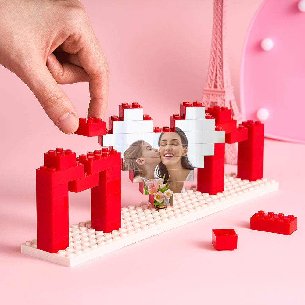 Custom Mom Photo Building Brick Puzzles Personalized Photo Block Mother's Day Gifts - MyFaceBoxer