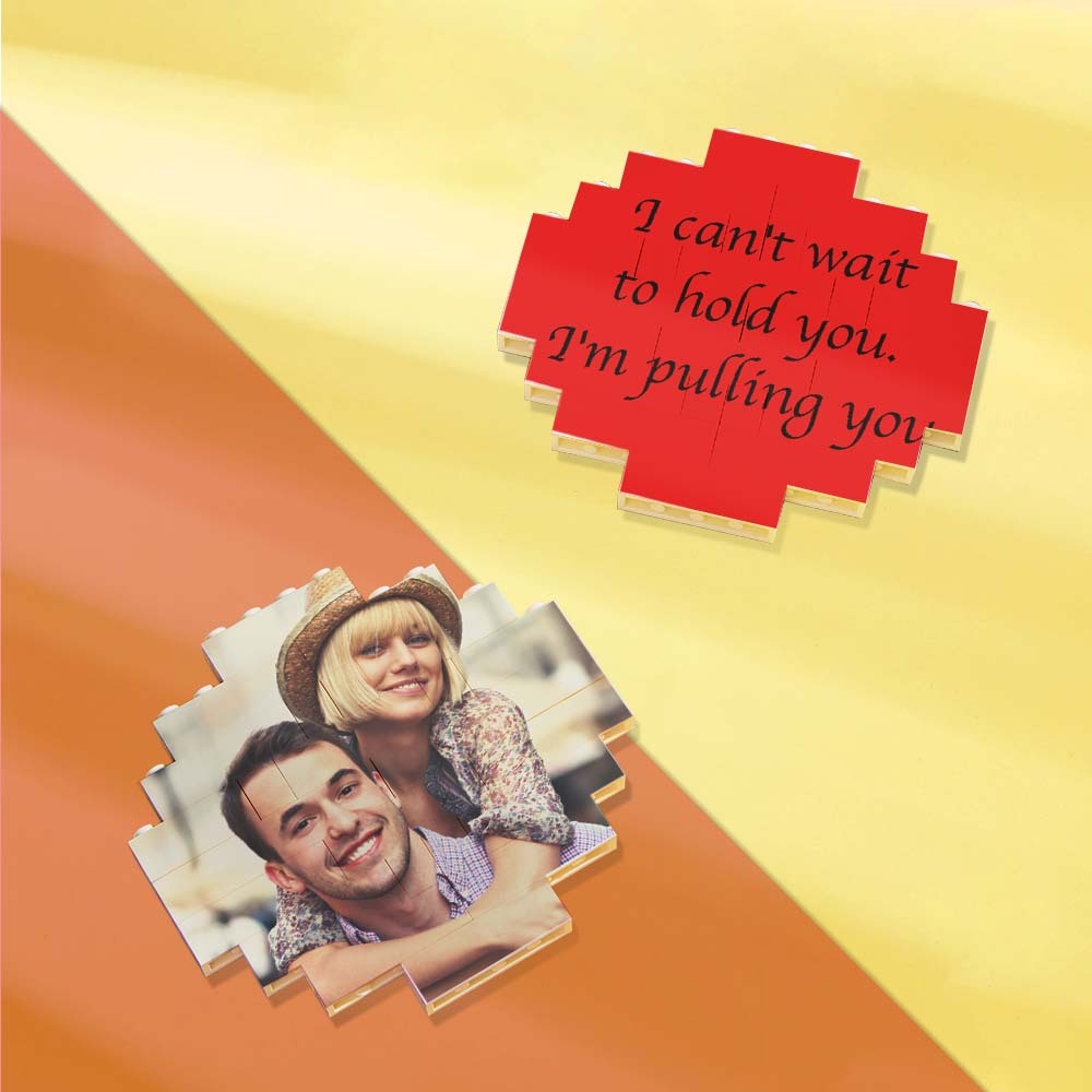 Custom Music Code Personalized Building Block Puzzle Round Building Photo Brick Frame - FaceSocksUsa