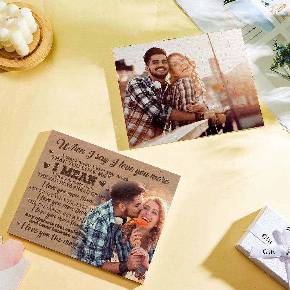 Custom Building Block Puzzle Personalized Photo Brick Frame I Love You - FaceSocksUsa