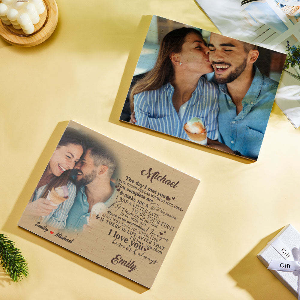 Custom Building Block Puzzle Personalized Photo Brick You Complete Me - FaceSocksUsa