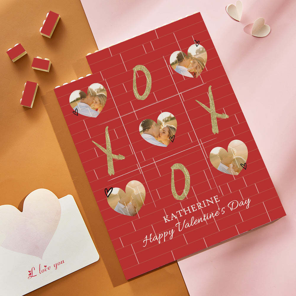Custom Building Block Puzzle Vertical Building Photo Brick for Lover Happy Valentine's Day XOXO	 - FaceSocksUSA