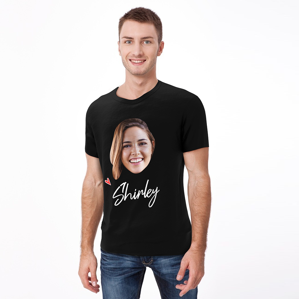 Custom Face T-shirt with Name Personalized Photo Shirt-FaceSocksUSA