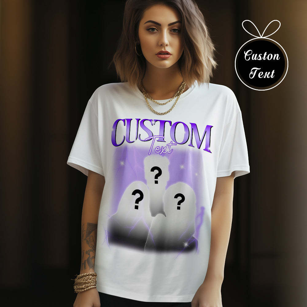 Custom Text Vintage T-shirt Personlised Funny Question Mark T-shirt