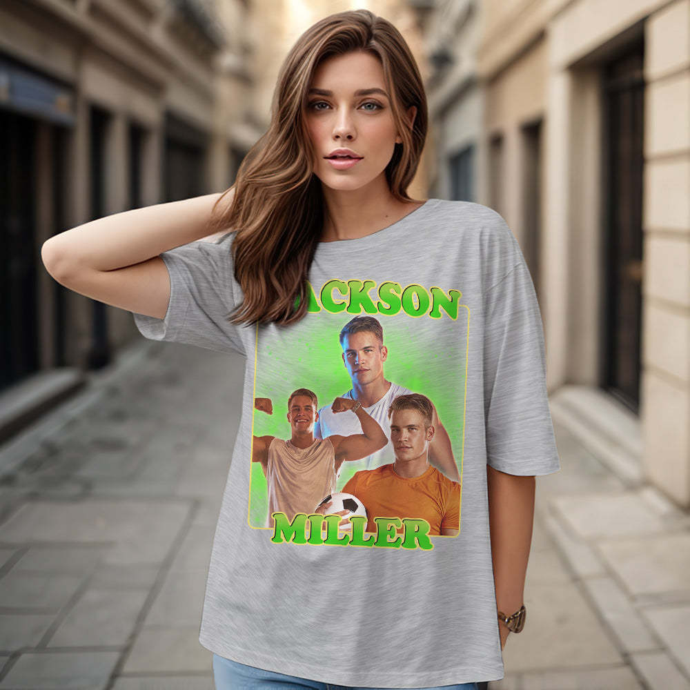 Custom 90s Bootleg Vintage Rap T Shirt Personalized Name And Photo T-shirt