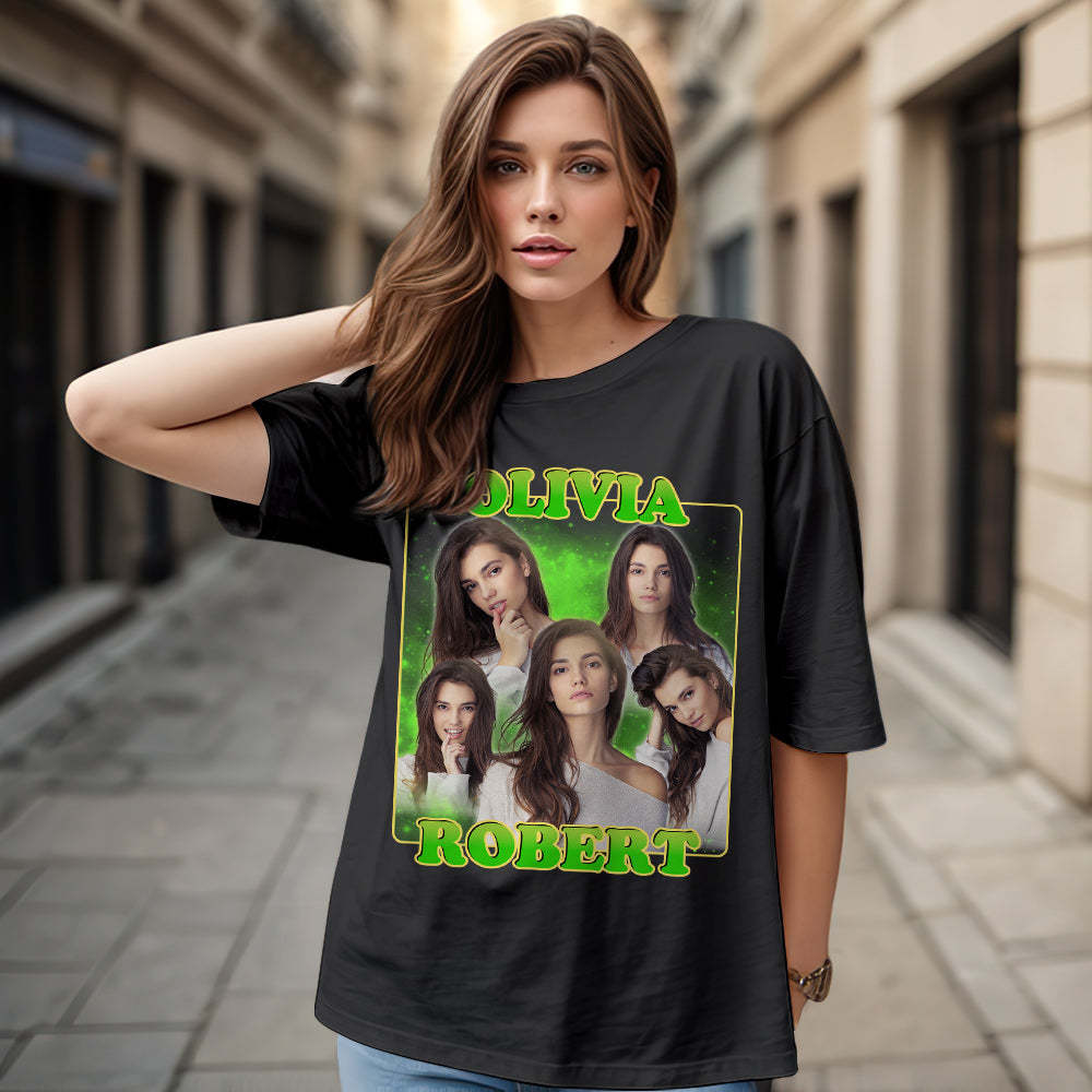 Custom 90s Bootleg Vintage Rap T Shirt Personalized Name And Photo T-shirt