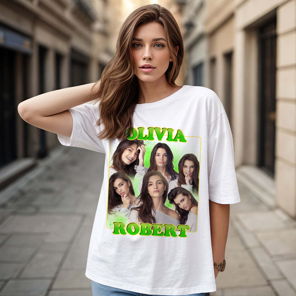 Custom 90s Bootleg Vintage Rap T Shirt Personalized Name And Photo T-shirt