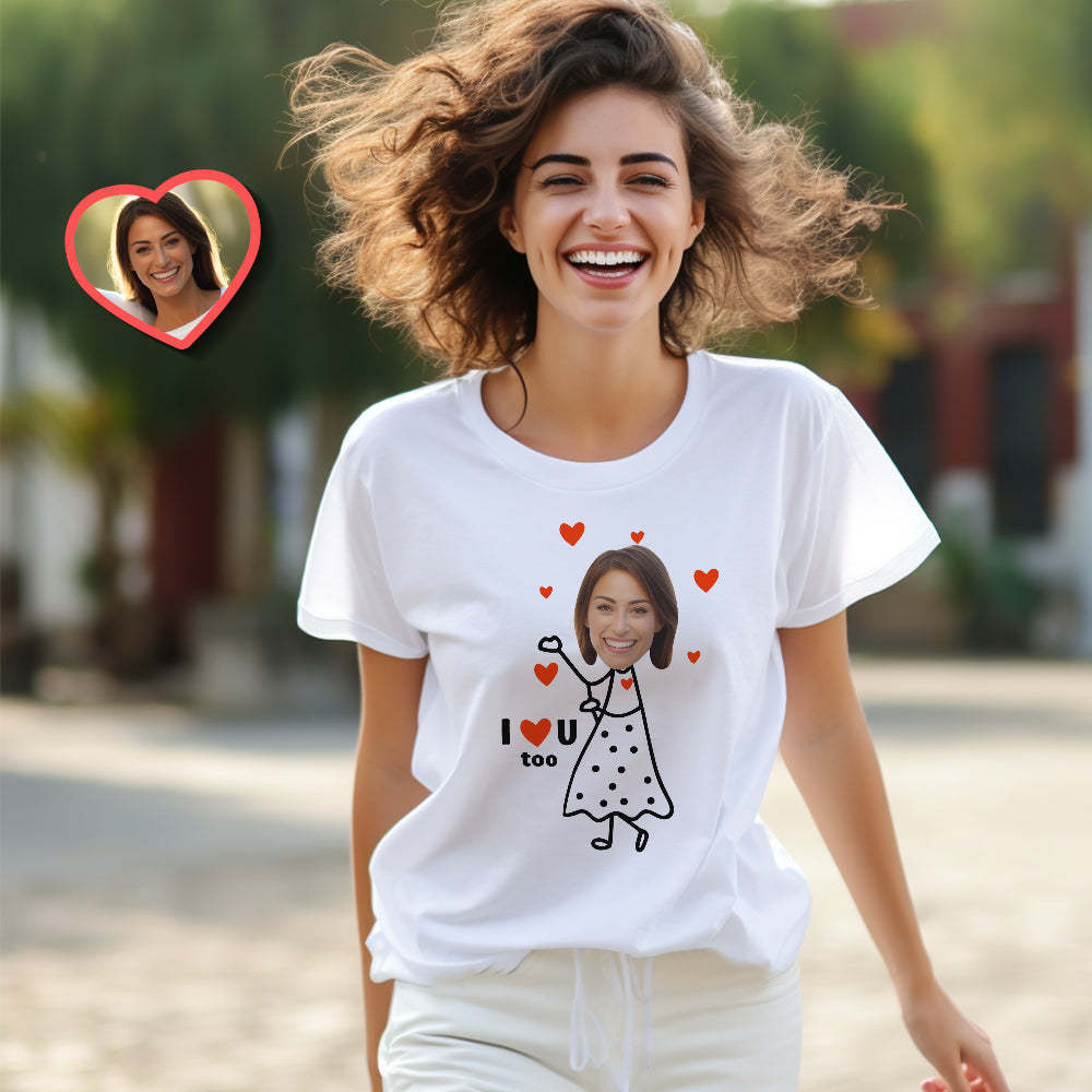Custom Couple Matching T-shirts I Love You Too Personalized Matching Couple Shirts Valentine's Day Gift - FaceSocksUSA
