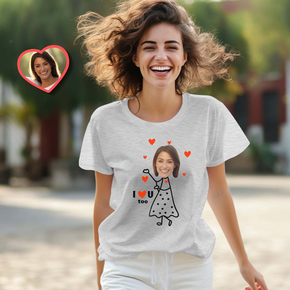 Custom Couple Matching T-shirts I Love You Too Personalized Matching Couple Shirts Valentine's Day Gift - FaceSocksUSA