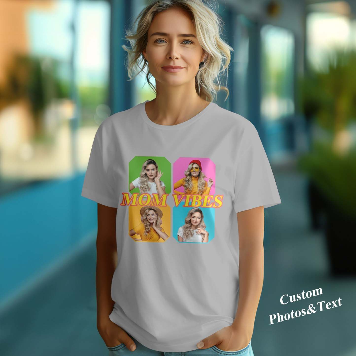 Custom Mom Vibes Vintage Photo Tee Mother's Day Gift - FaceSocksUSA