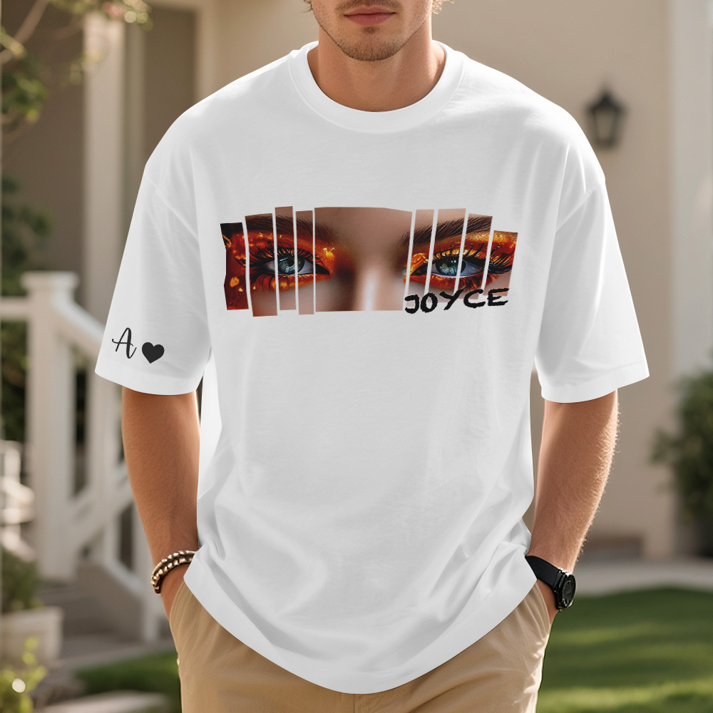 Custom Eyes Shirt Girlfriend Eyes Tee Personalized Photo and Name