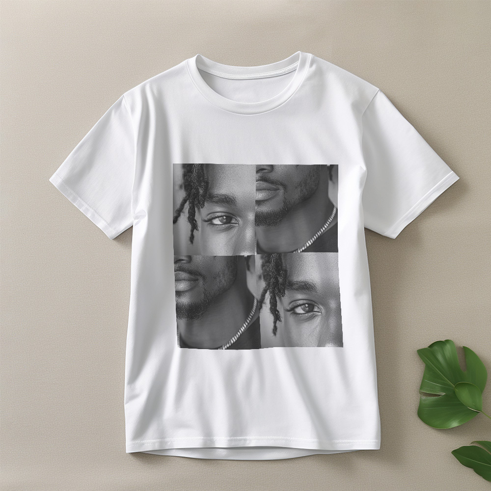 Custom Face Photo Cotton T-shirt Unique Design for Him Her