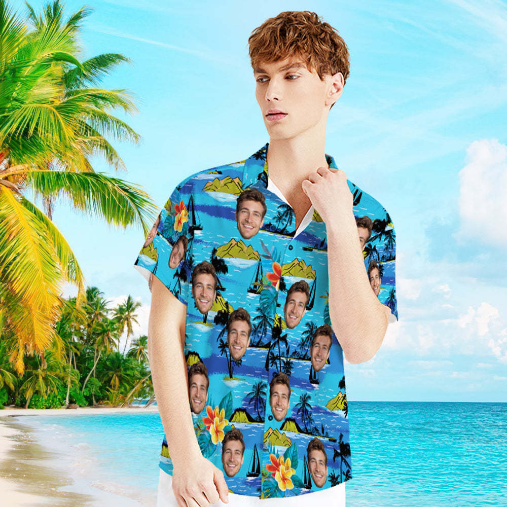 Vice City Custom Face Hawaiian Shirt Men's Gang Style-FaceSocksUSA