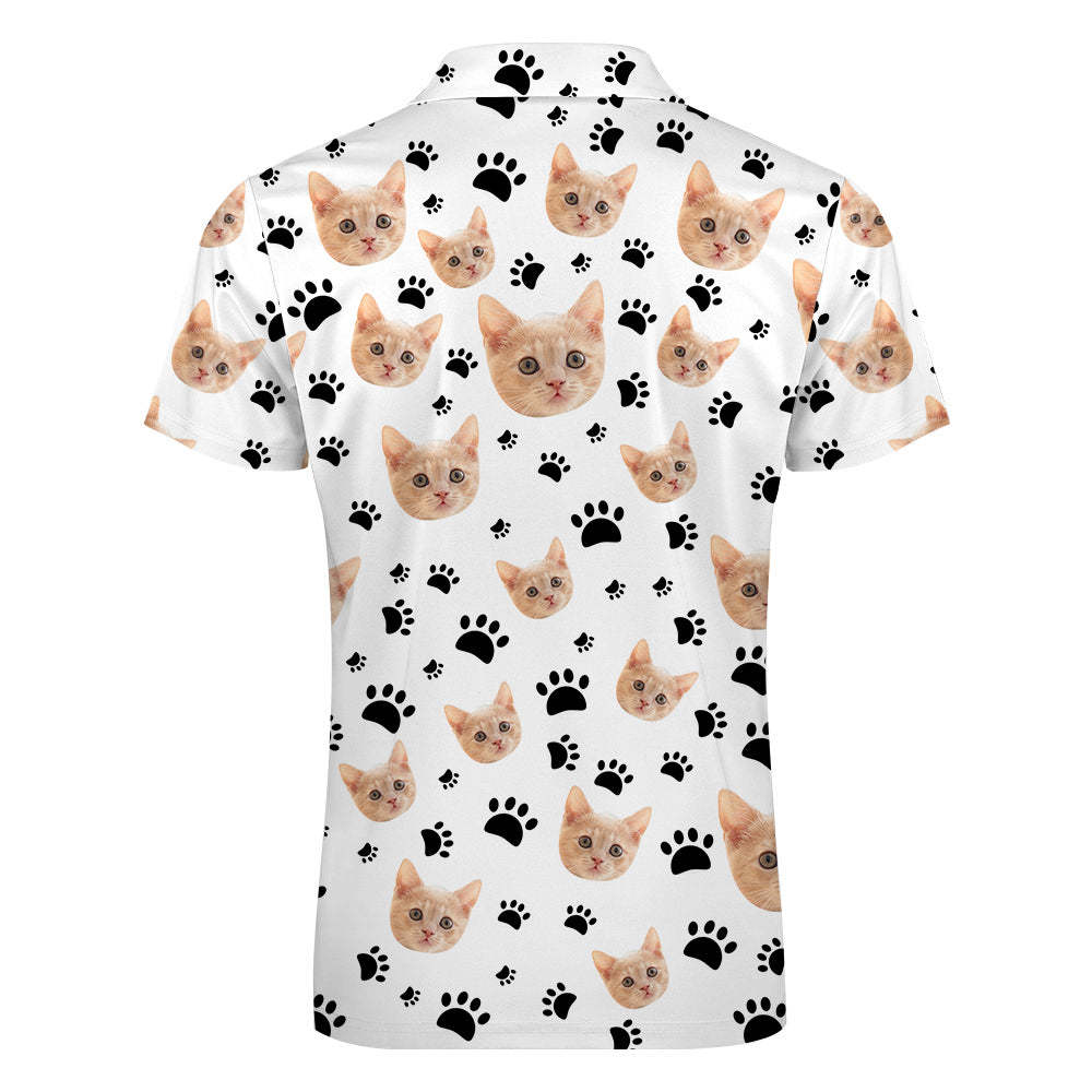 Custom Face Polo Shirt with Zipper Men's Polo Shirt for Pet Lovers	 - FaceSocksUSA