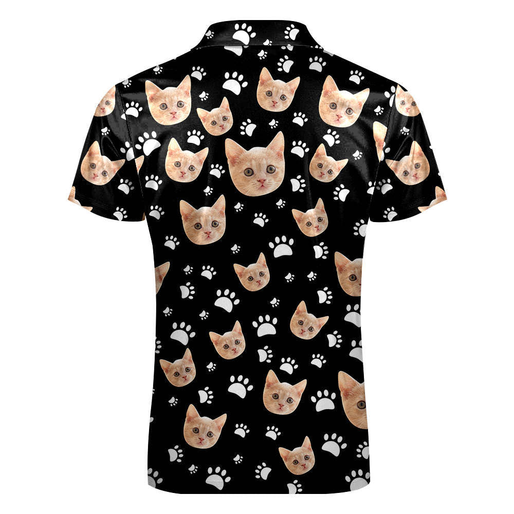 Custom Face Polo Shirt with Zipper Men's Polo Shirt for Pet Lovers	 - FaceSocksUSA