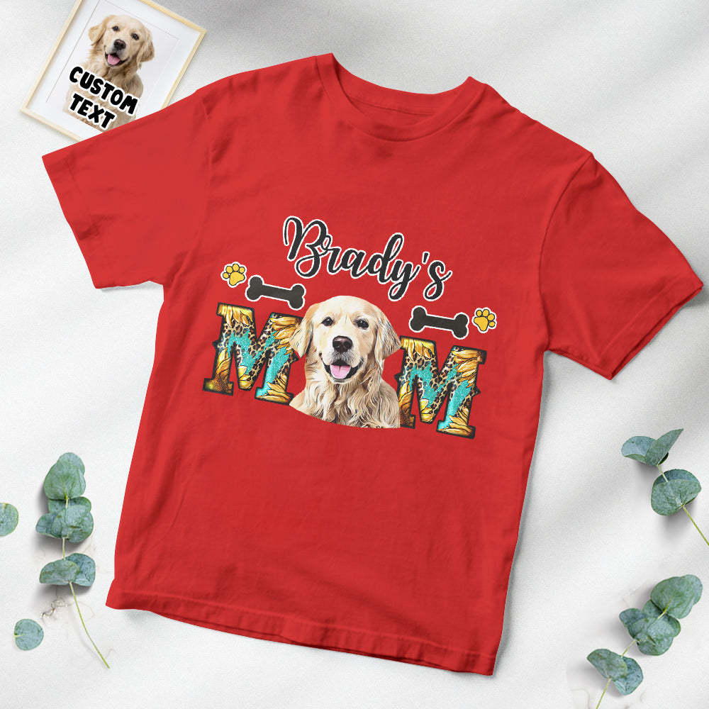 Custom Photo T-Shirt Personalized Dog Photo and Name T-Shirt for Pet Lover Mother's Day Gift	 - FaceSocksUSA