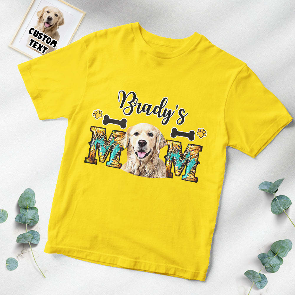 Custom Photo T-Shirt Personalized Dog Photo and Name T-Shirt for Pet Lover Mother's Day Gift	 - FaceSocksUSA