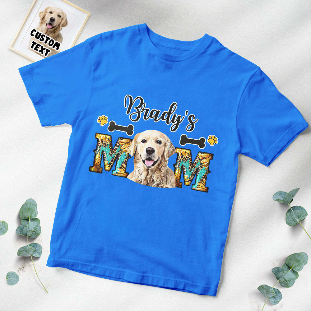 Custom Photo T-Shirt Personalized Dog Photo and Name T-Shirt for Pet Lover Mother's Day Gift	 - FaceSocksUSA