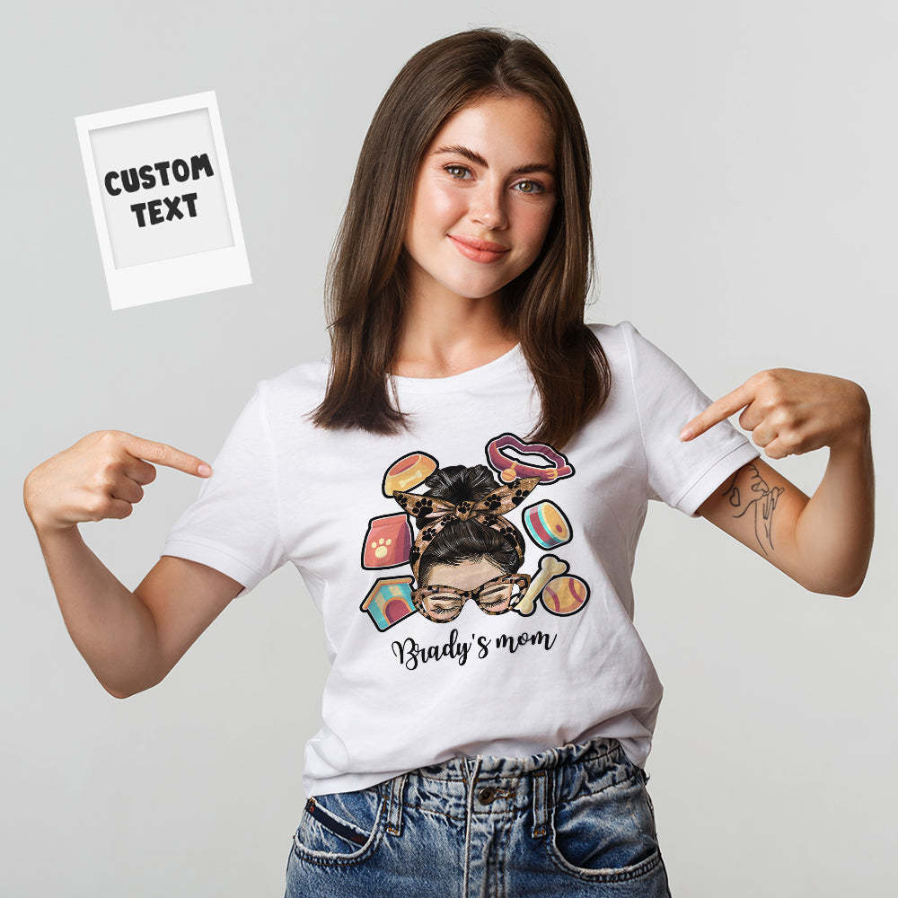 Custom T-Shirt Personalized Dog Name T-Shirt for Pet Lover Mother's Day Gift	 - FaceSocksUSA