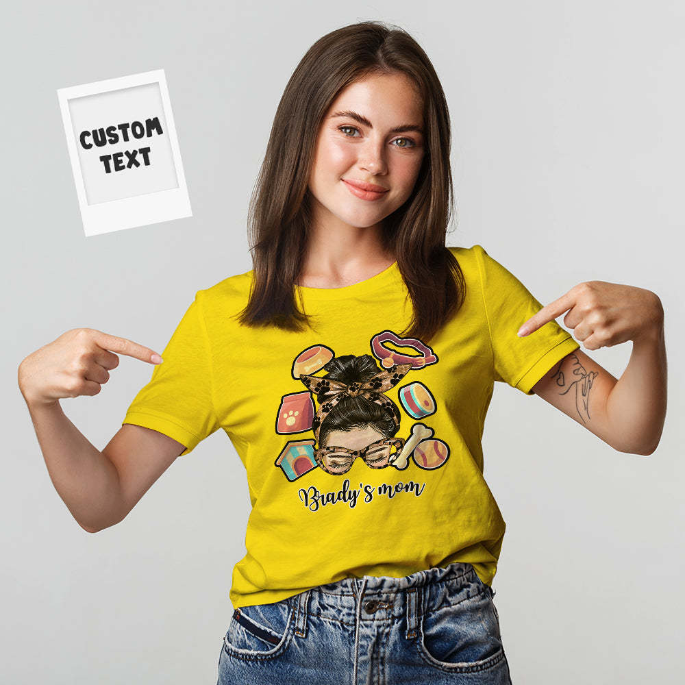 Custom T-Shirt Personalized Dog Name T-Shirt for Pet Lover Mother's Day Gift	 - FaceSocksUSA