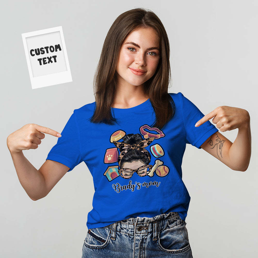 Custom T-Shirt Personalized Dog Name T-Shirt for Pet Lover Mother's Day Gift	 - FaceSocksUSA