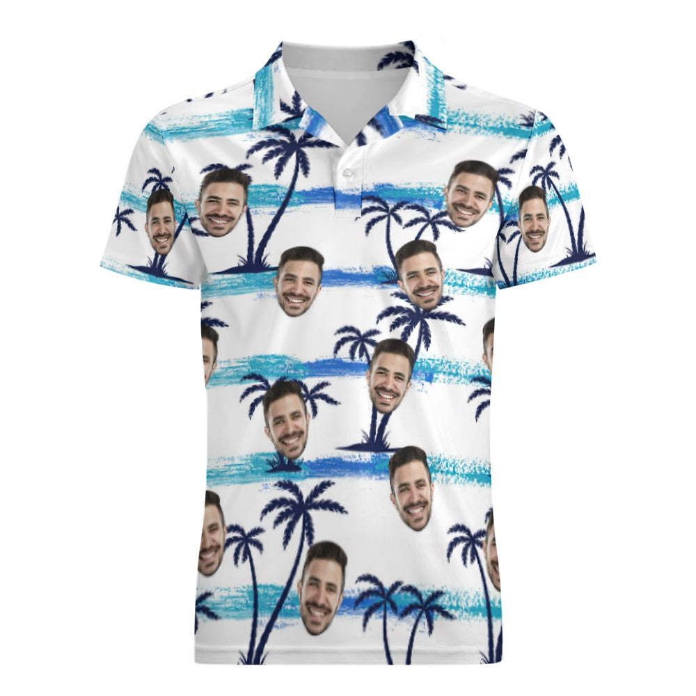 Custom Face Polo Shirt Personalised Hawaiian Golf Shirts For Men