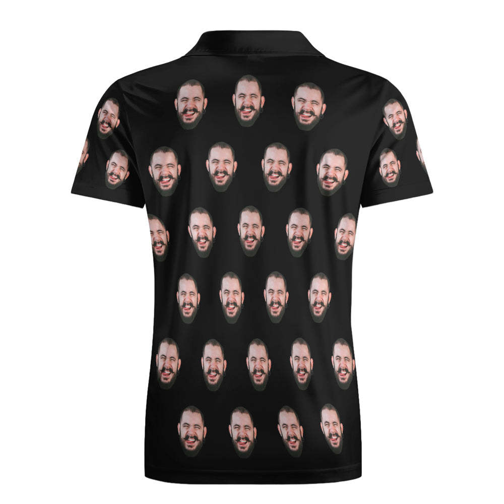 Custom Men's Face POLO Shirt Personalized Golf Shirts For Him	 - FaceSocksUSA