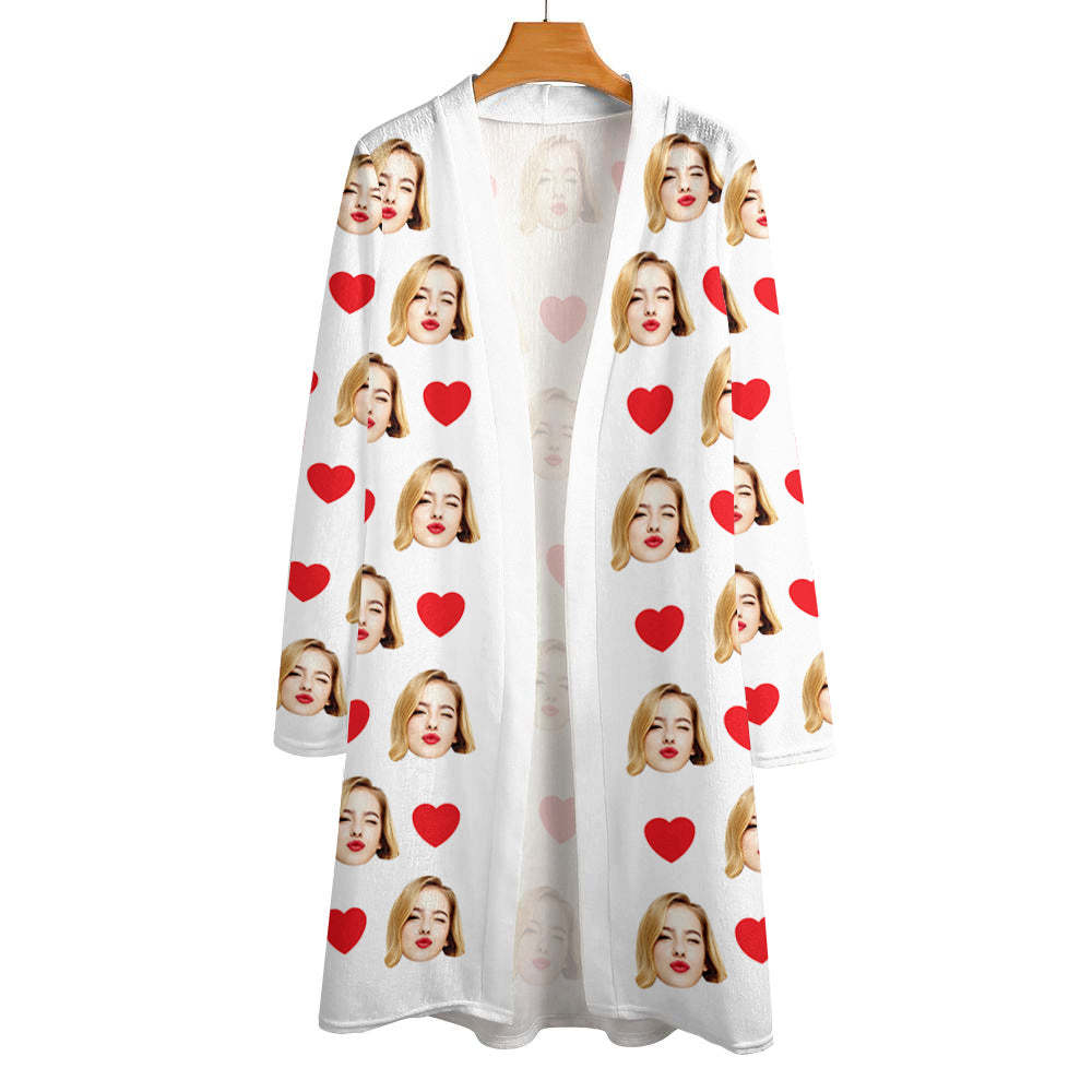 Personalized Cardigan Women Open Front Cardigans Long Sleeve Top - FaceSocksUSA