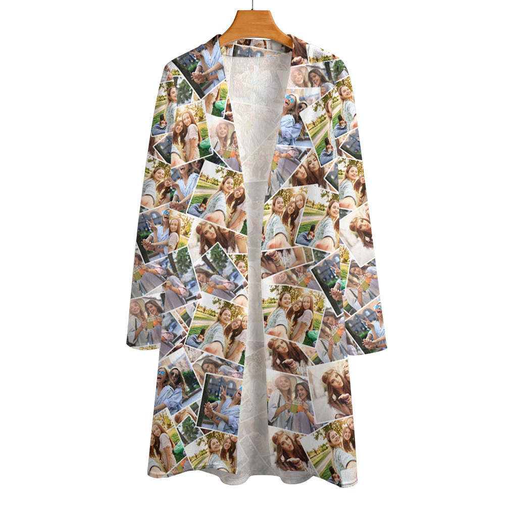 Personalized Photo Cardigan Women Long Sleeve Open Front Cardigans - FaceSocksUSA