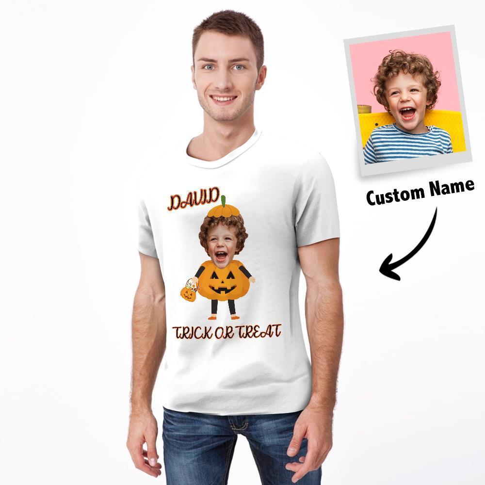 Custom Halloween Photo T-shirt Personalized T-Shirt Cute Pumpkin - FaceSocksUSA