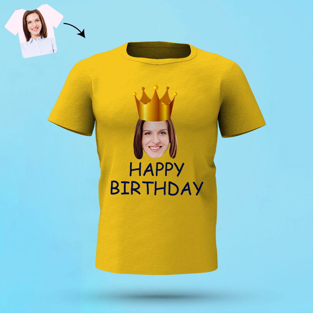 Birthday Gifts, Custom Face T-shirt Happy Birthday Men's All Over Print T-shirt - FaceSocksUSA