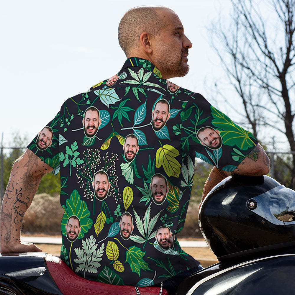 Custom Face Shirt Personalized Photo Men's Hawaiian Shirt Men's Hawaiian Shirt Cool Handsome - FaceSocksUSA