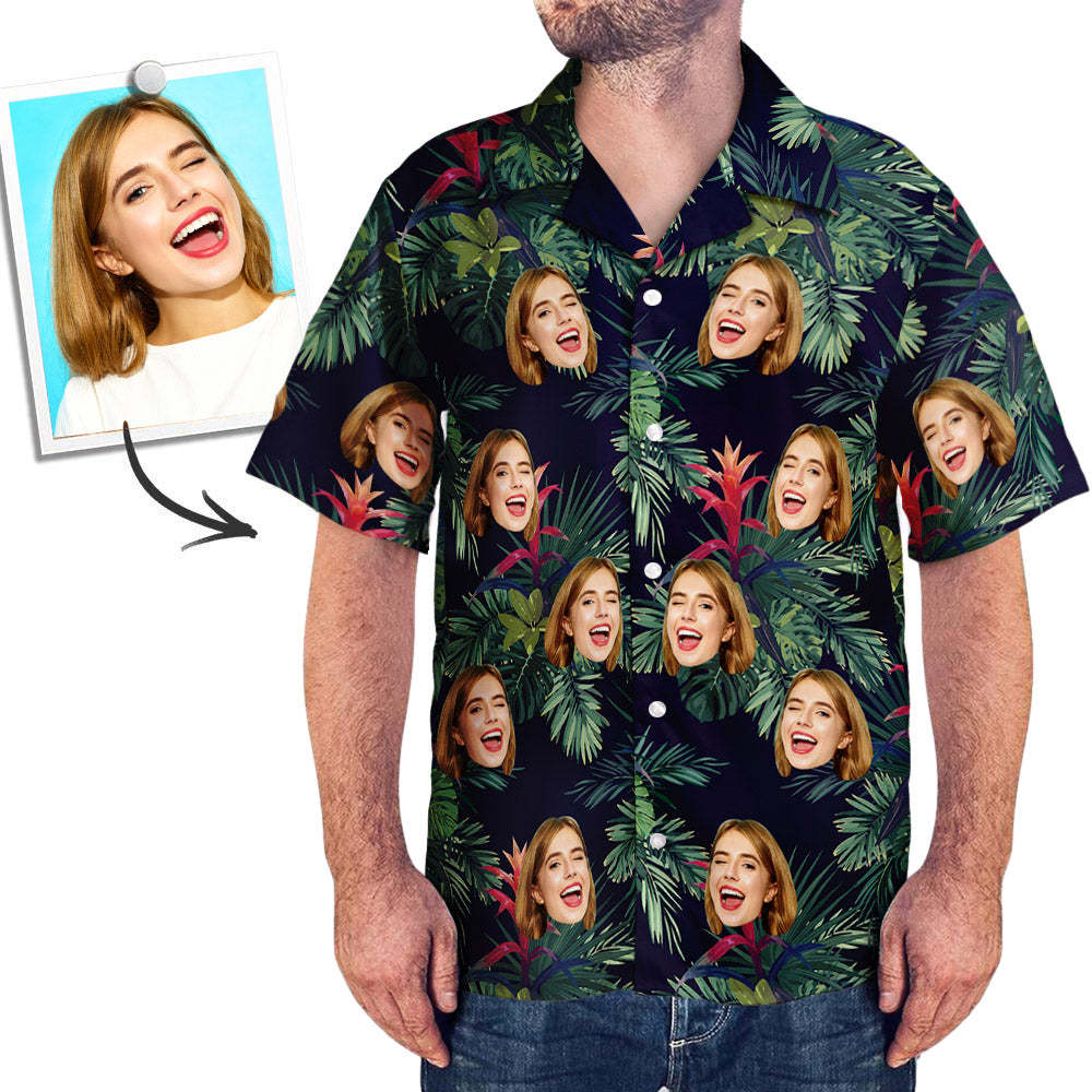 Custom Face Shirt Men's Hawaiian Shirt for Dad-FaceSocksUSA