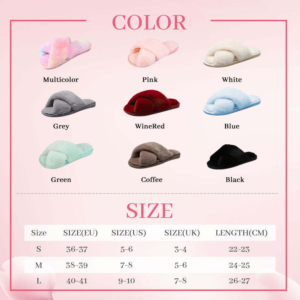 Custom Plush Slippers Personalized Bridal Fluffy Cross Pearls Slippers Wedding Gift for Bride	 - FaceSocksUSA