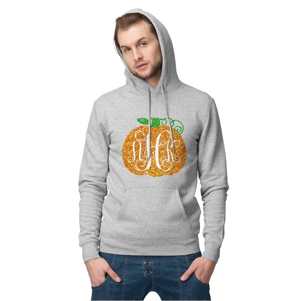 Custom Hoodie Long Sleeve Pullover Men's Hoodie Sweatshirt with Text Halloween Gift - Golden Pumpkin - FaceSocksUSA