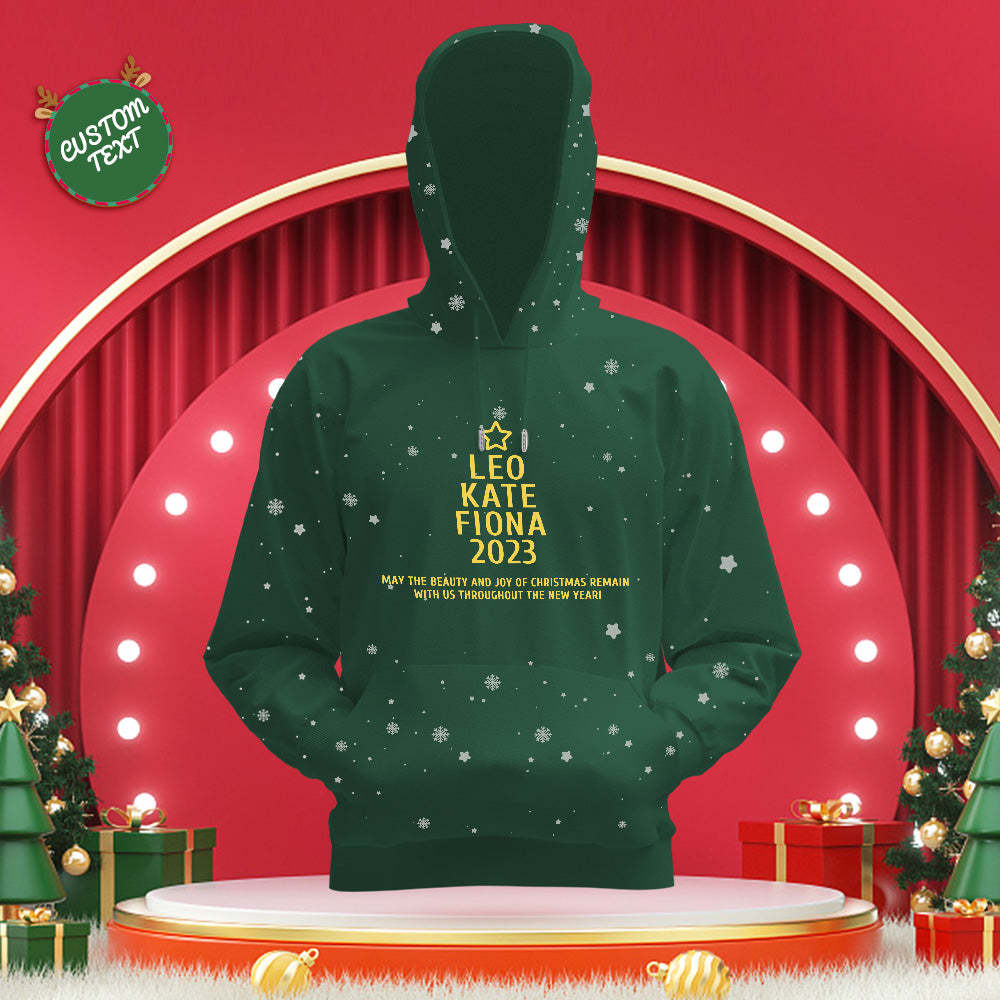 Custom Family Names Christmas Tree Hoodies Personalized Sweatshirts Christmas Day Gifts	 - FaceSocksUSA