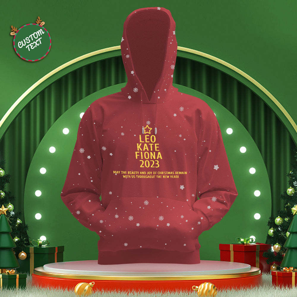 Custom Family Names Christmas Tree Hoodies Personalized Sweatshirts Christmas Day Gifts	 - FaceSocksUSA
