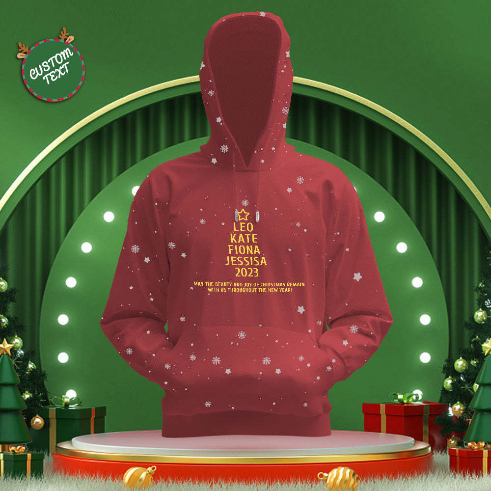 Custom Family Names Christmas Tree Hoodies Personalized Sweatshirts Christmas Day Gifts	 - FaceSocksUSA