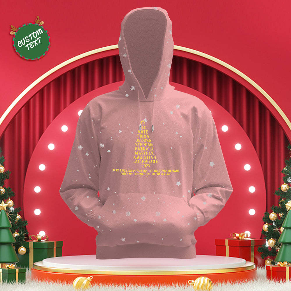 Custom Family Names Christmas Tree Hoodies Personalized Sweatshirts Christmas Day Gifts	 - FaceSocksUSA