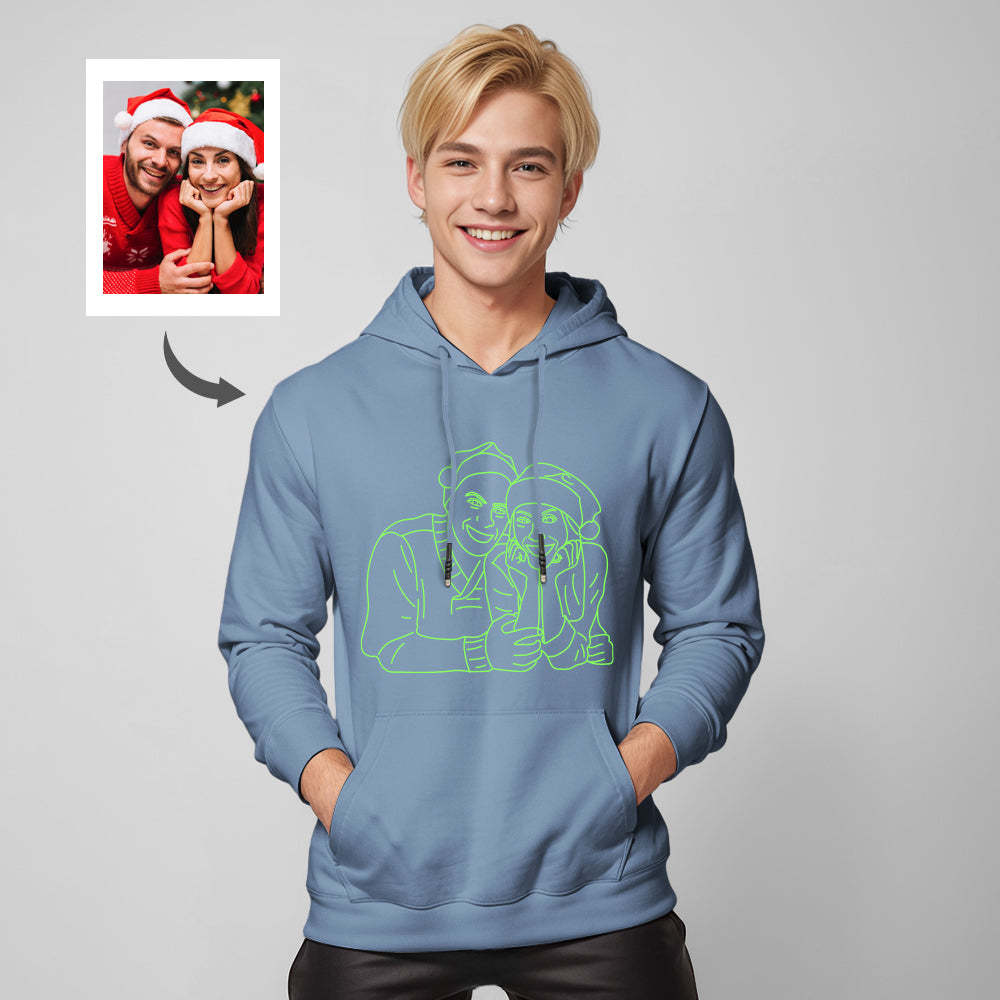 Custom Photo Glow In The Dark Multicolour Hoodie Personalized Luminous Unisex Hoodie Creative Gift	 - FaceSocksUSA